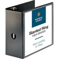 Business Source Basic D-Ring View Binders - 5" Binder Capacity - Letter - 8 1/2" x 11" Sheet Size - D-Ring Fastener(s) - Polypropylene - Black - Clear Overlay - 1 Each (Pack)
