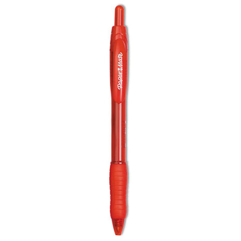 Paper Mate® Profile Ballpoint Pen, Retractable, Bold 1.4 mm, Red Ink, Translucent Red Barrel, Dozen (Pack)
